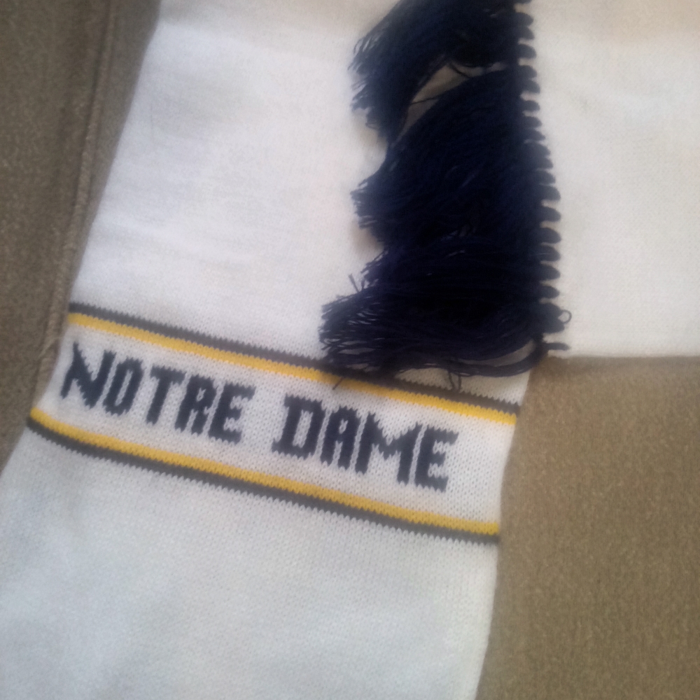 White and Blue Notre Dame Winter Scarf